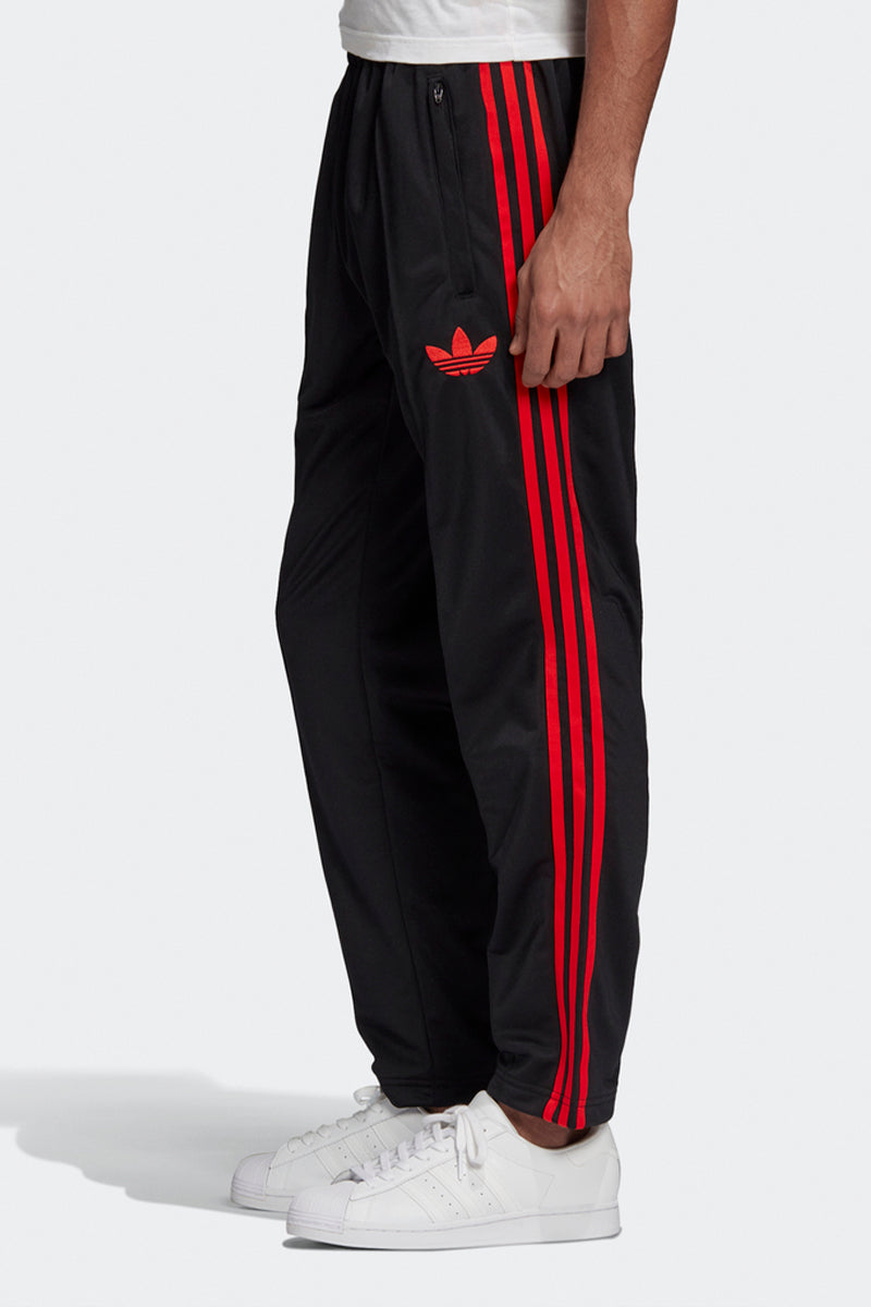 black and red adidas tracksuit bottoms
