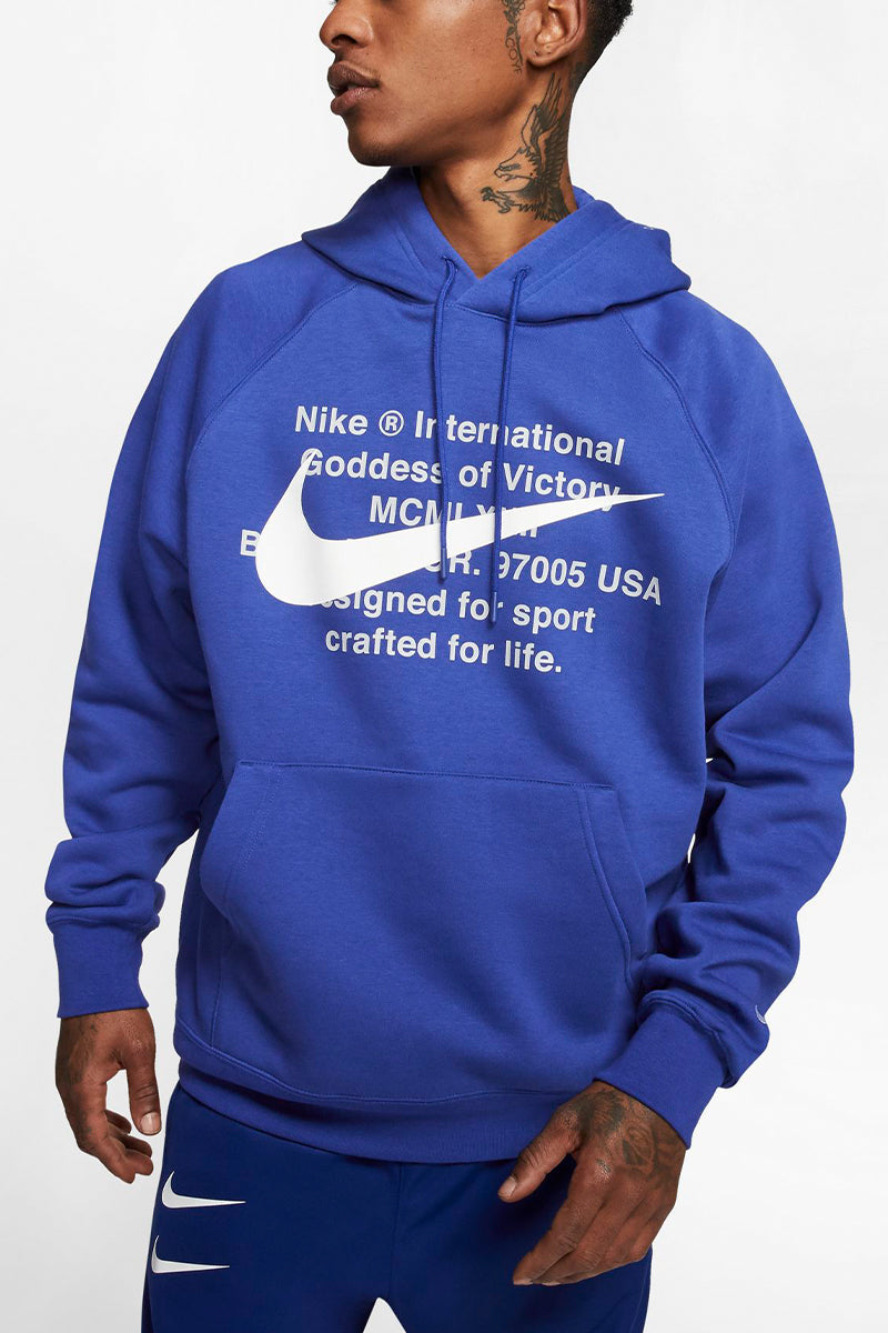 nike hoodie blue and white