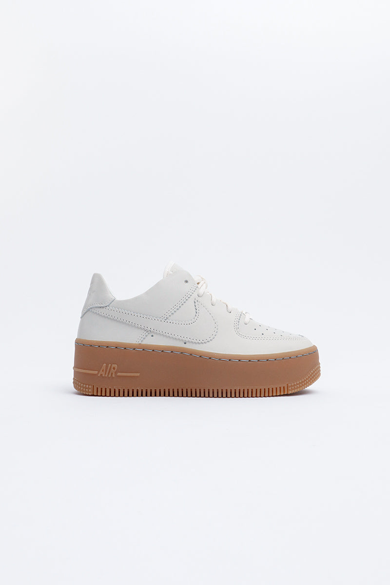 nike ivory gum sole air force 1 sage low trainers
