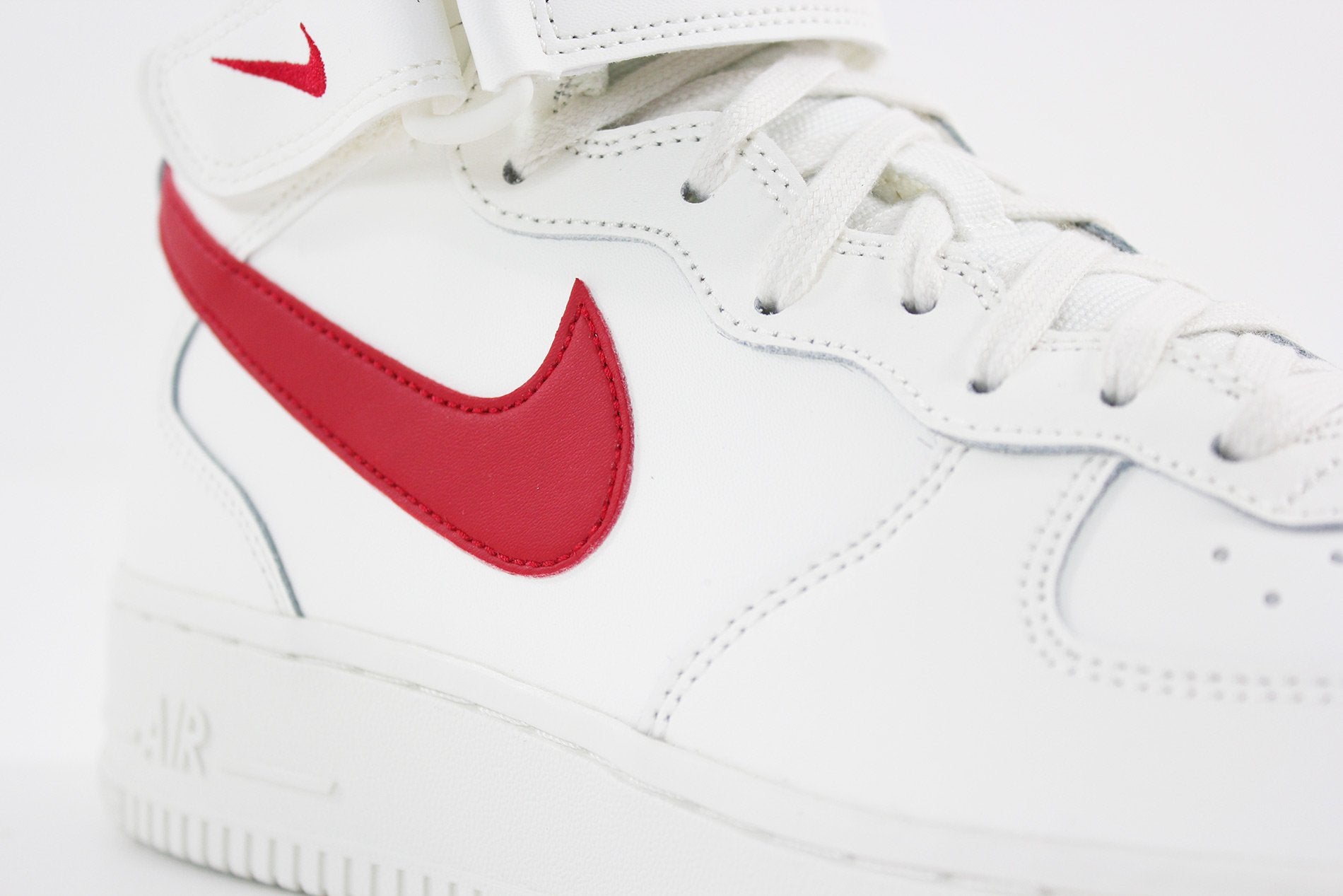 nike air force 1 mid sail university red