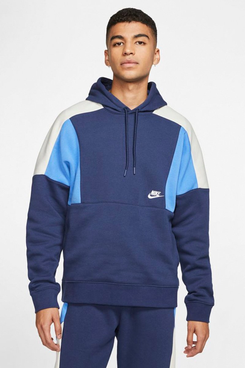 blue and white nike hoodie