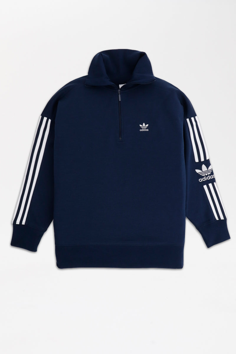 Adidas Damen Pullover In Marineblau Mit Halbem Reissverschluss Und 3 Sneakerworld