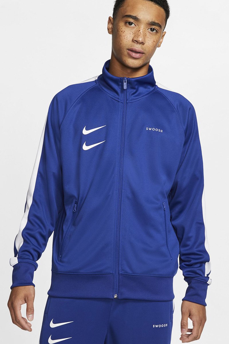 nike swoosh jacket blue