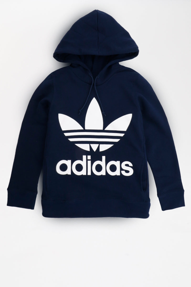 adidas navy trefoil hoodie