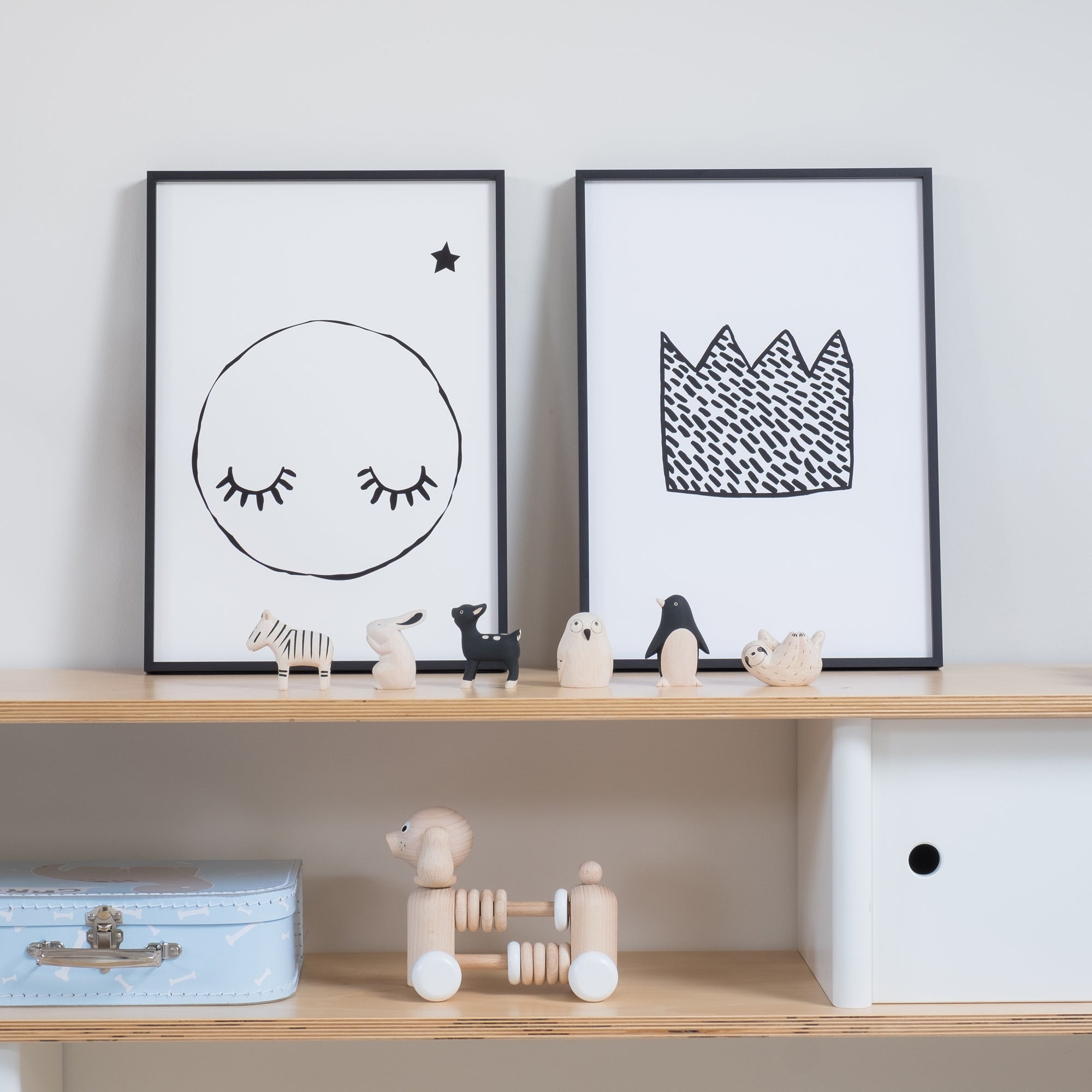 Pole-Pole Animals and A3 Prints by Rory and The Bean and Wonder and Rah, available at Bobby Rabbit.