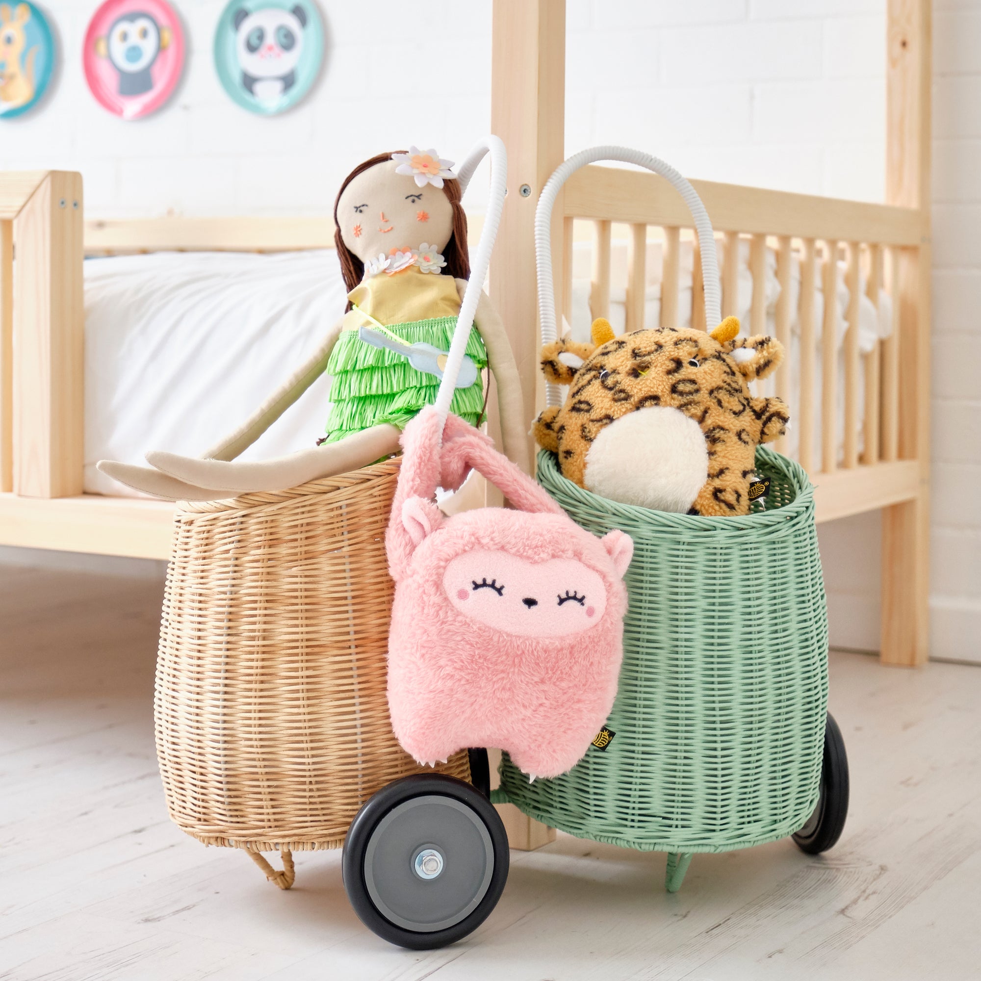 Olli Ella Luggy Baskets and Soft Toys, styled by Bobby Rabbit.