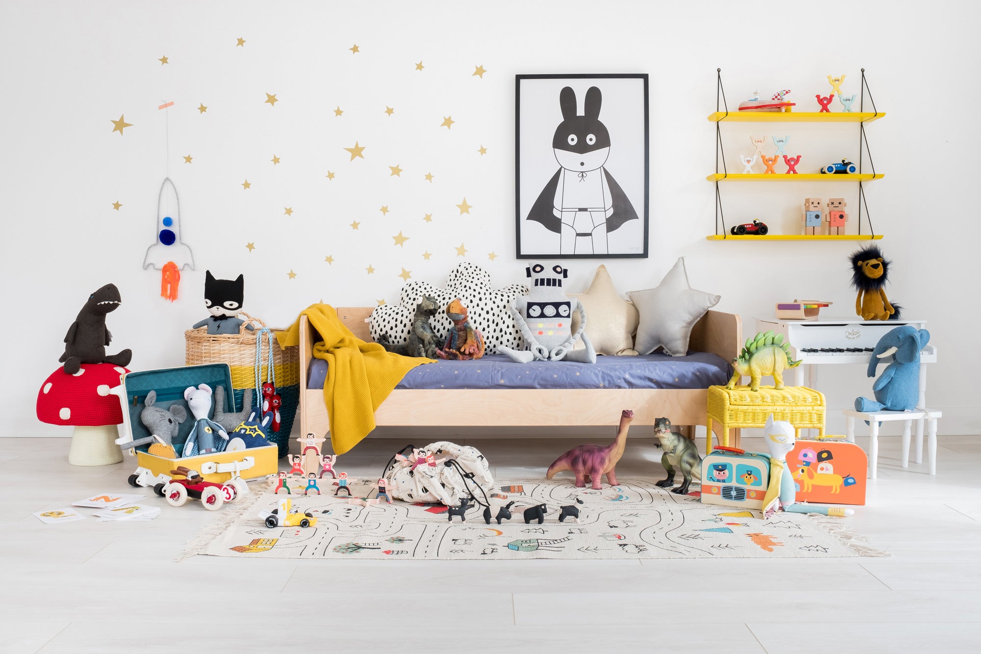 Spaceships and Superheroes Children's Room, styled by Bobby Rabbit.