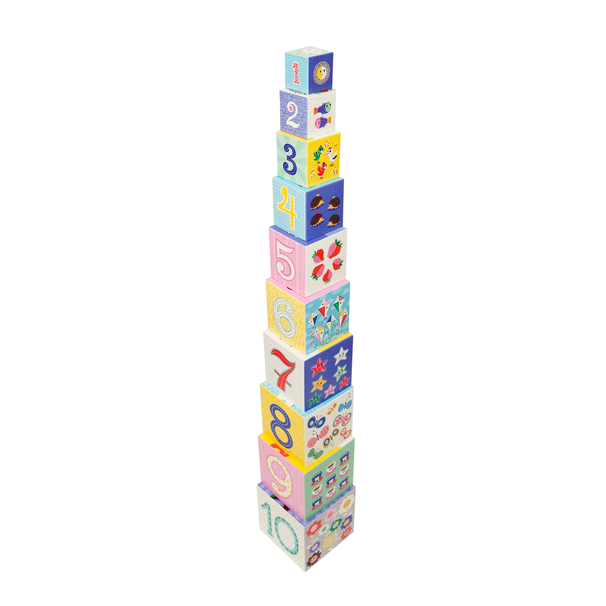 Set of 10 Stacking Blocks by Petit Monkey, available at Bobby Rabbit.