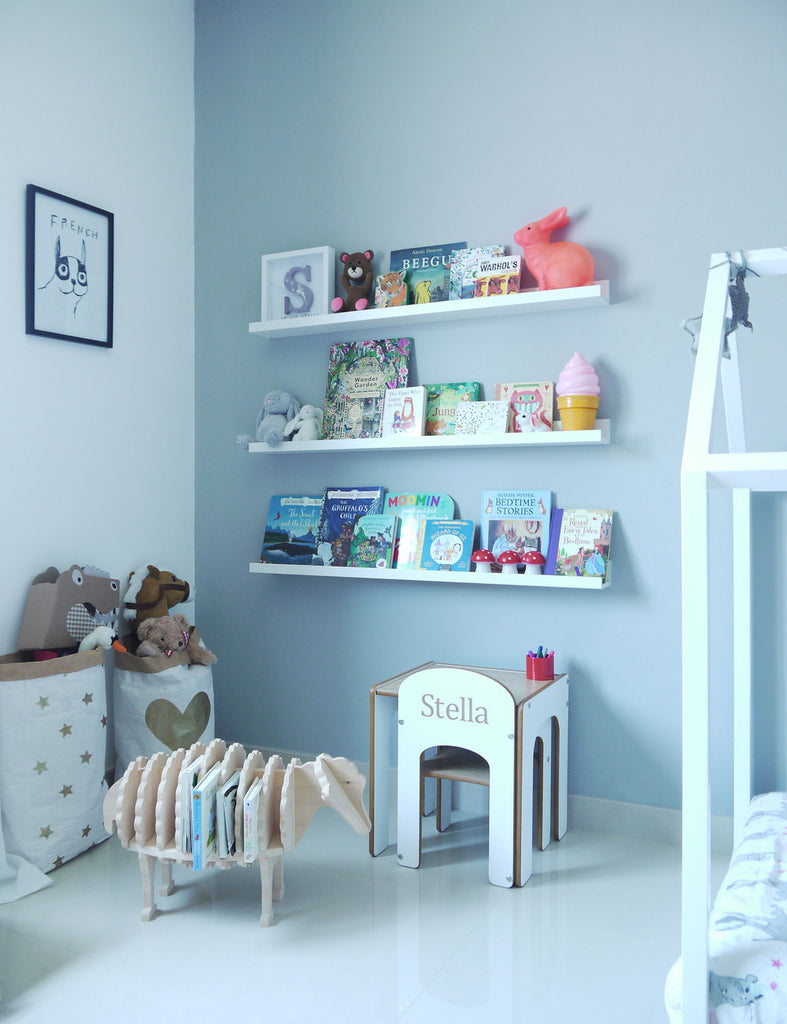 Stella and The Stars - a girl's room makeover featuring Bobby Rabbit products. 
