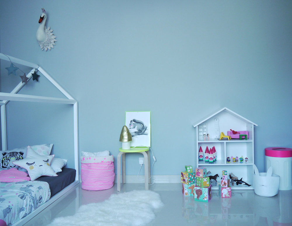 Stella's new bedroom: a girl's room makeover featuring Bobby Rabbit products.