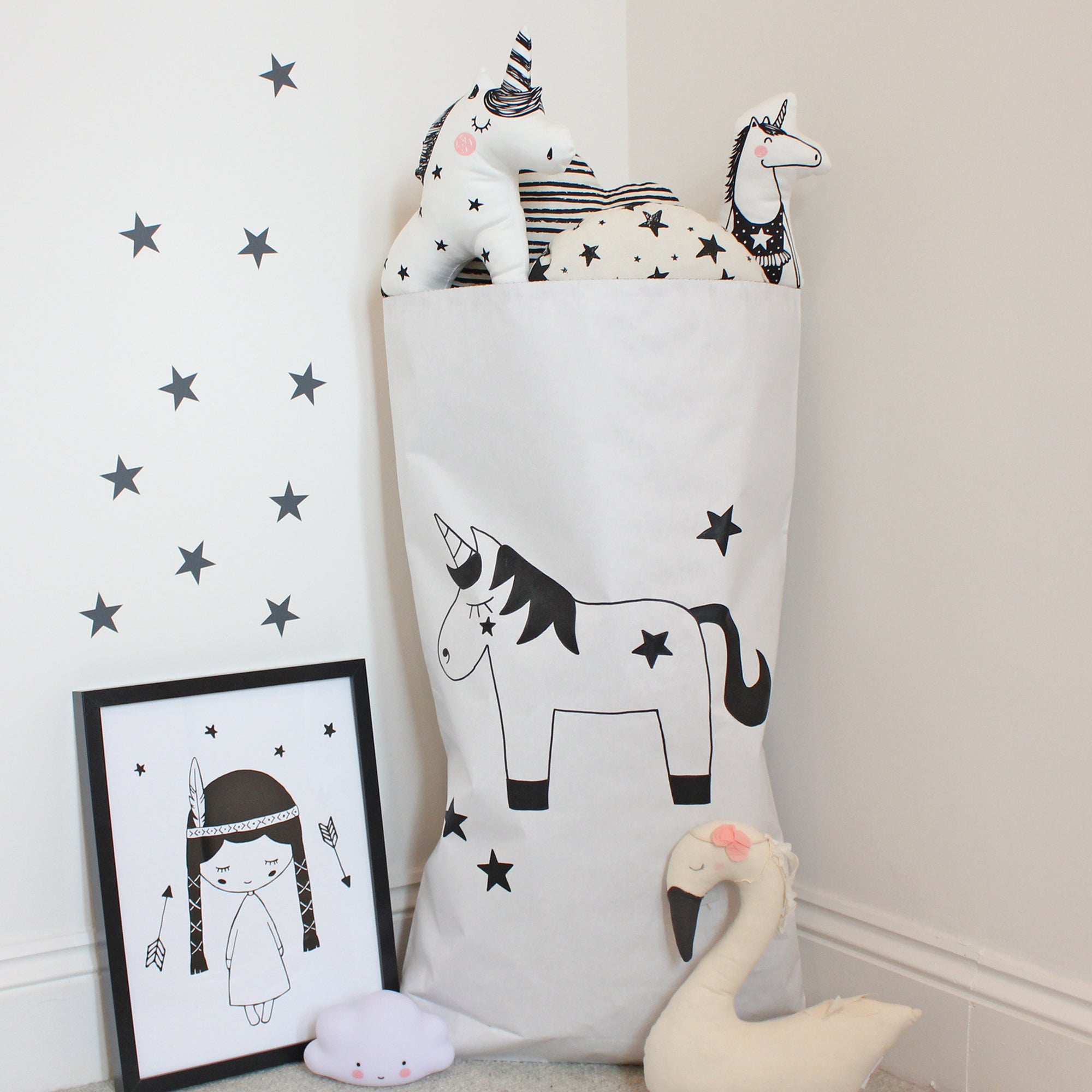 Unicorn Storage Bag by Hello Henry, available at Bobby Rabbit.