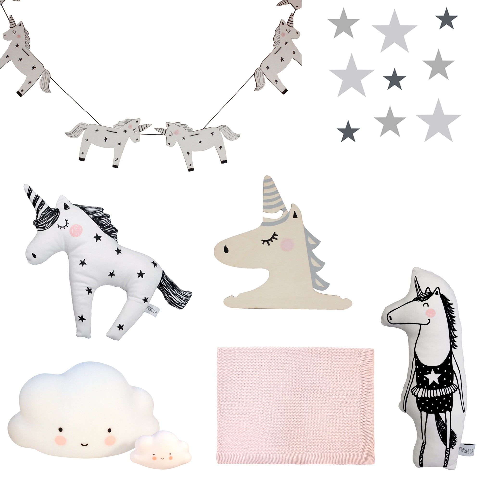 Stardust and Unicorns inspiration board by Bobby Rabbit.