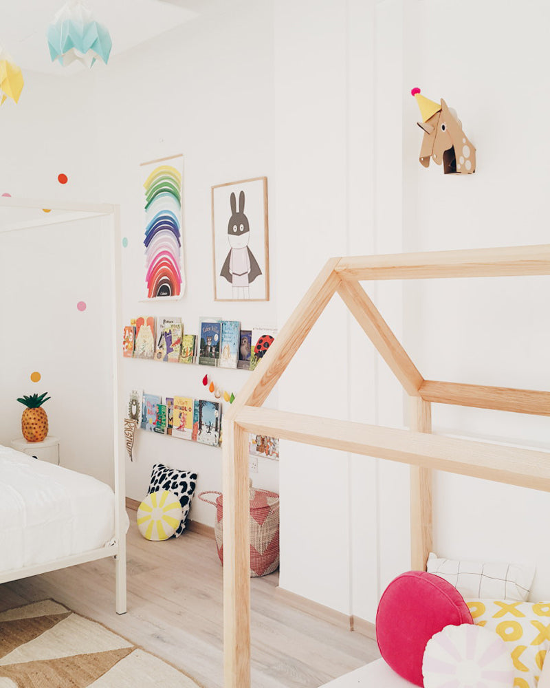 A Colourful Shared Girls' Room styled by Live Loud Girl, featured on Bobby Rabbit.