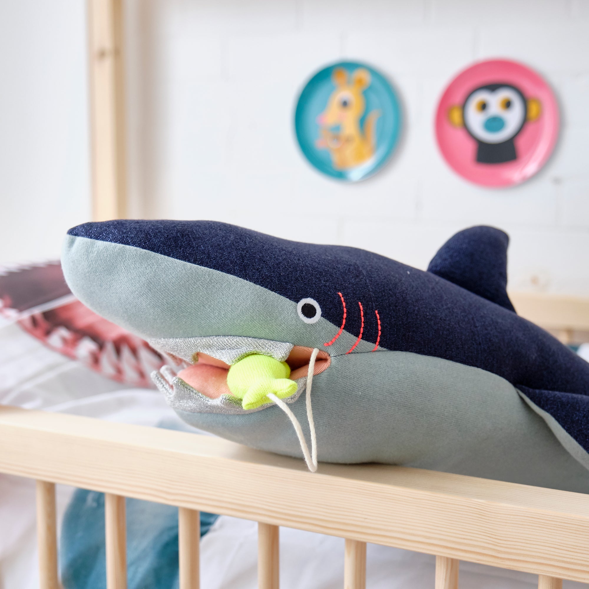 Vinnie Shark Soft Toy by Meri Meri, styled by Bobby Rabbit.