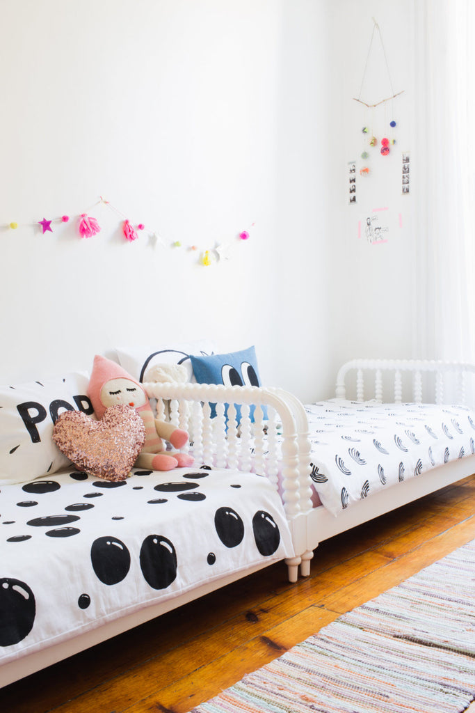 Girls' shared room by Ana Fritsch of Lucky Penny blog, as featured on Bobby Rabbit.