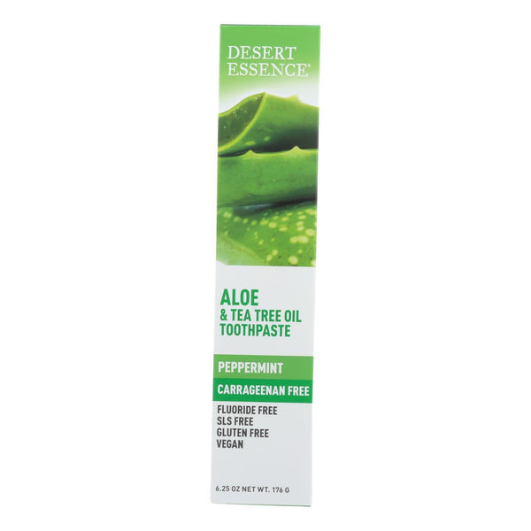 Desert Essence - Toothpaste Aloe & Tea Tree Oil, Carrageenan Free - 6.25 Oz