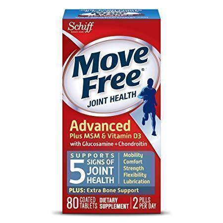Schiff Move Free Advanced Joint Health Plus MSM and Vitamin D3 - 80 Coated Table