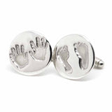 Babies Hand prints and footprints cufflinks Silver