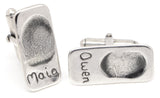 Fingerprint cufflinks silver