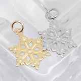 White Gold and Yellow Gold Snowflake Charms