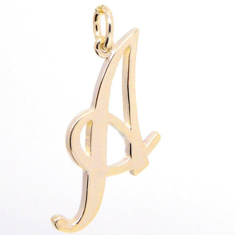 Gold Large Italic A Charm