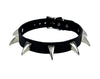 7 Claw Spikes Choker Black Quality Leather 3/4" Wide