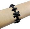 Frankenstein Black Stitch Bracelet FX Wristband Metal