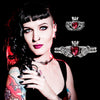 Alchemy Gothic Claddagh By Night Ring Red Heart w/ Skull & Skeleton Hands