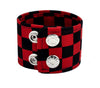 Black & Red Checkered Canvas Fabric Wristband Bracelet Cuff Vegan Friendly 2" Wide