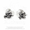 Alchemy Gothic Alchemist Skull with a Rose Earrings
