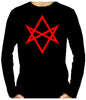 Red Unicursal Hexagram Six Pointed Star Long Sleeve T-Shirt Occult Clothing