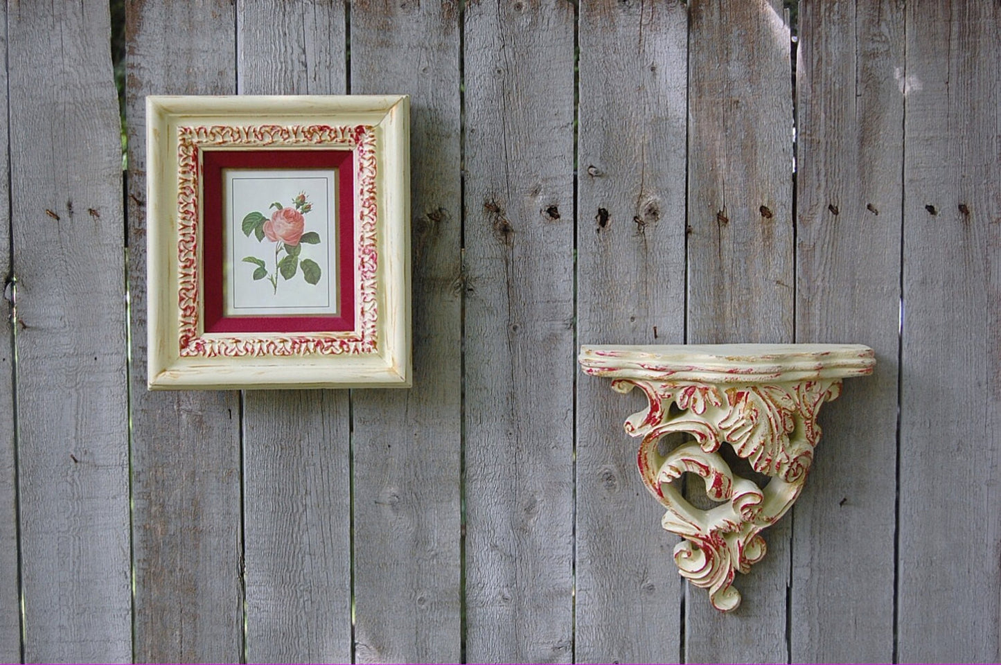 Framed botanical and shelf set - The Vintage Artistry