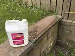 Softwashing capping stones with Benz Perma Cleanze