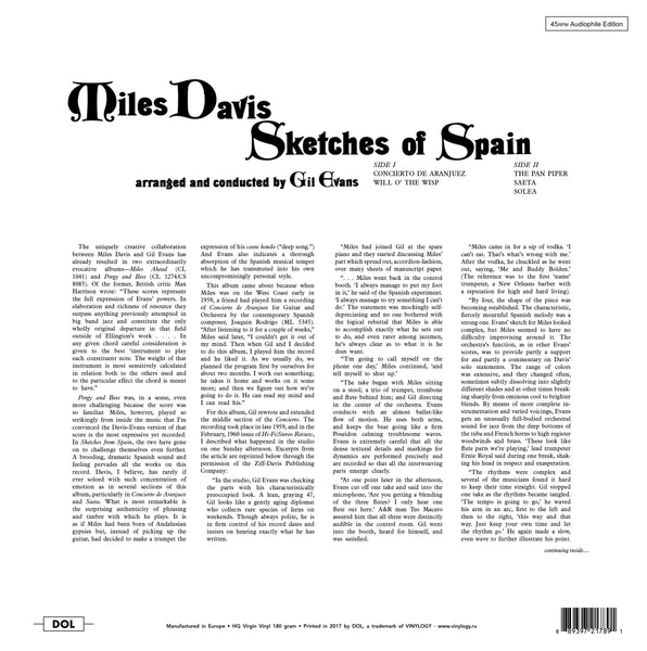 Miles Davis - Sketches of Spain - 180g Vinyl w/ gatefold jacket w/ Gil Evans