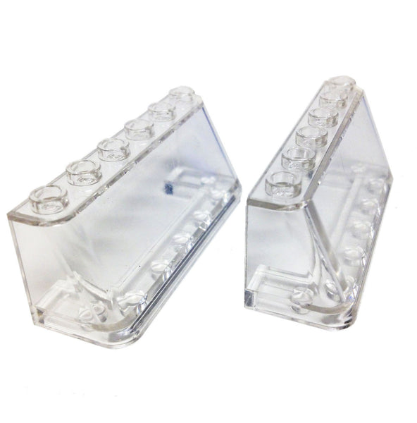 LEGO New Lot of 2 Translucent Clear 6x2x2 Windscreens with Handle 