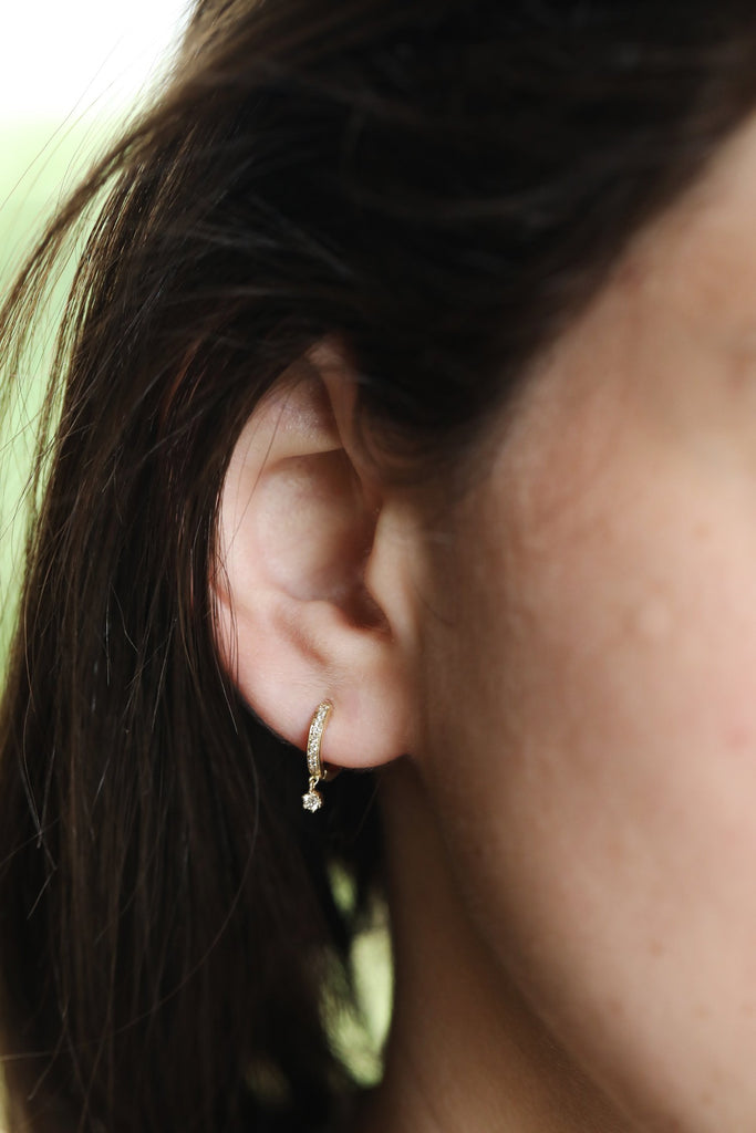 diamond mini hoop earrings