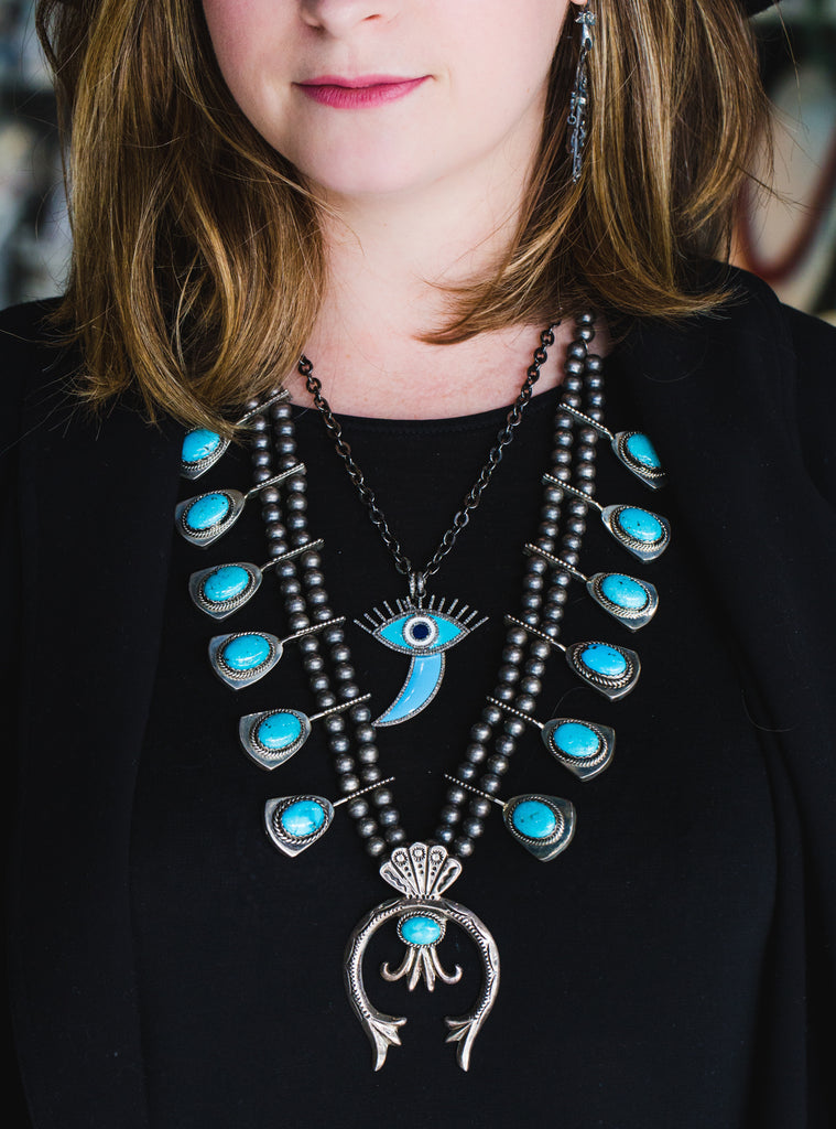 silver and turquoise pendants