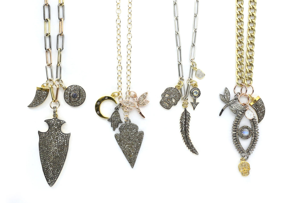 diamond charm necklaces