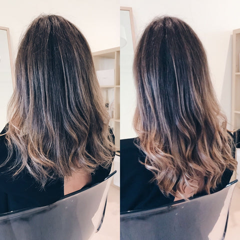 balayage halo hair extensions short to long before and after pictures