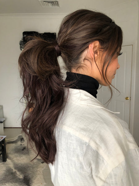 how to style a ponytail with halo hair extensions