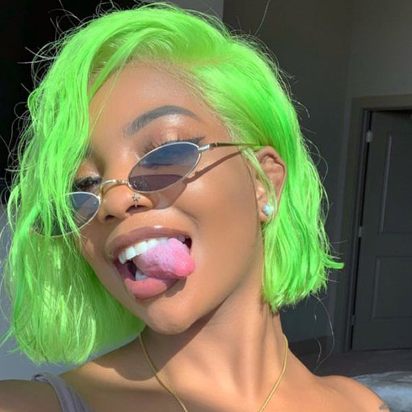 pastel hair colors: fluro green