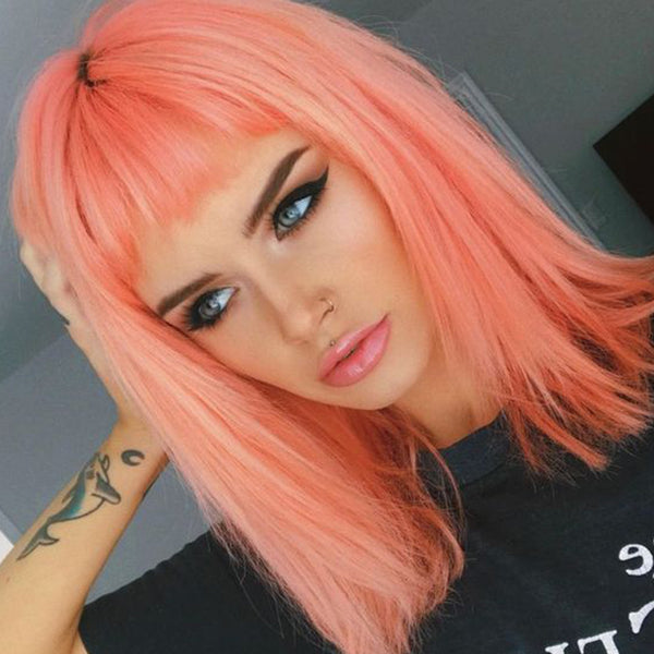 pastel hair colors: peachy pink