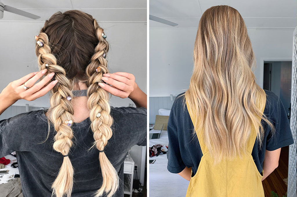 how to do french braids with halo hair extensions