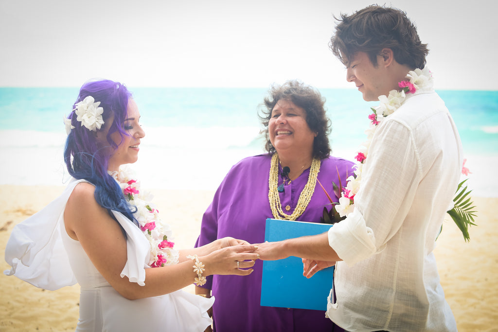 Suzie and Scott Elopement at Waimanalo Bay, Oahu