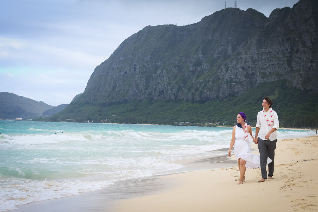 Suzie and Scott Elopement at Waimanalo Bay, Oahu