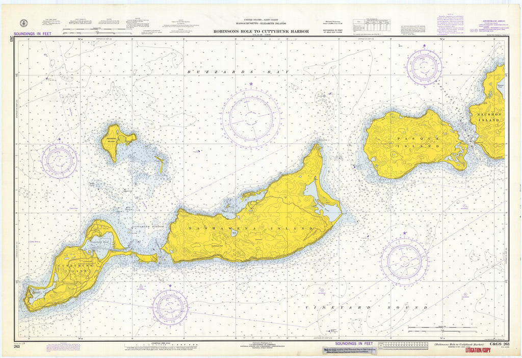 Cuttyhunk to Robinson's Hole Historical Map - 1973