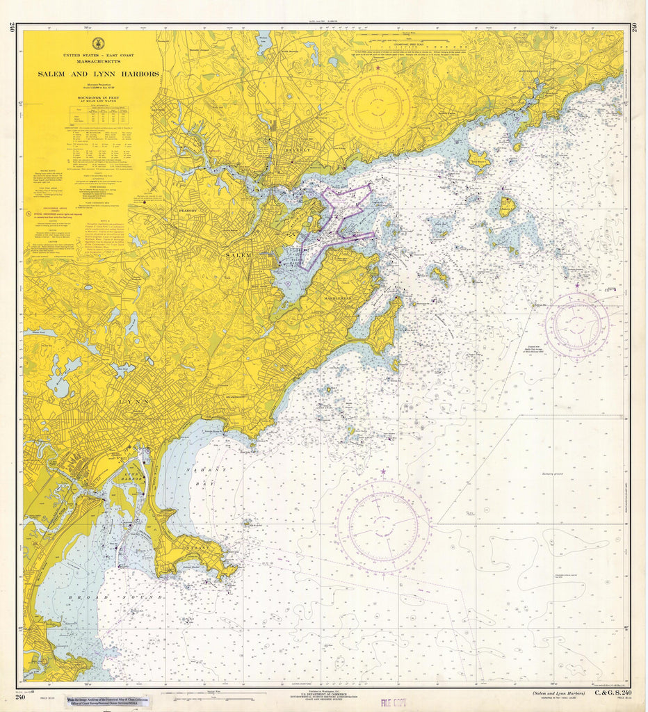 Salem & Lynn Harbors Map - 1968