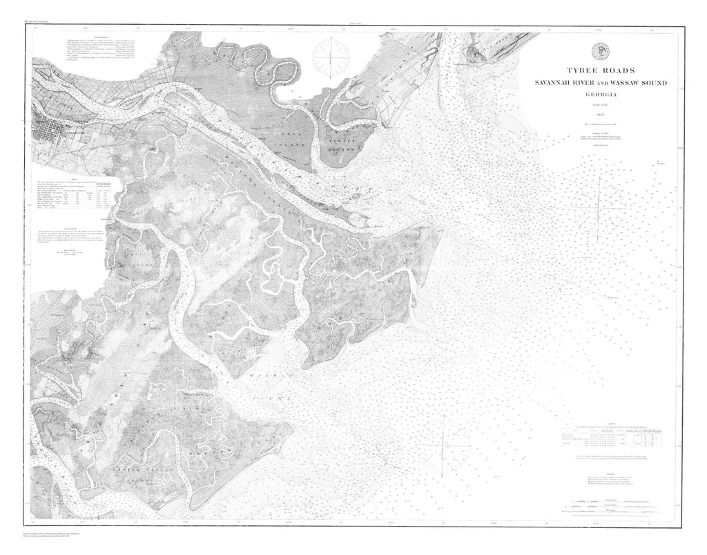 Tybee Roads Historical Map 1831