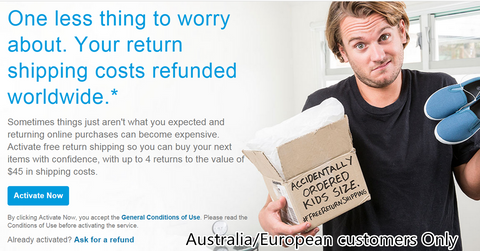 Free your return Cost! Australia and EU customer happy news