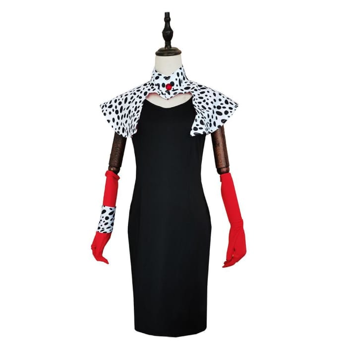 Cruella Cosplay Costume Dress Outfits Halloween Carnival Suit 